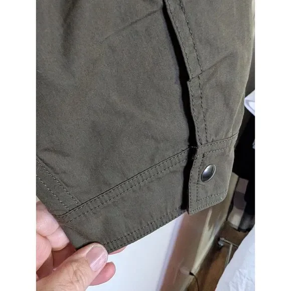 Madewell Waxed Cotton Barn Jacket Corduroy Collar Utility Coat Olive XL NWT - Picture 9 of 16